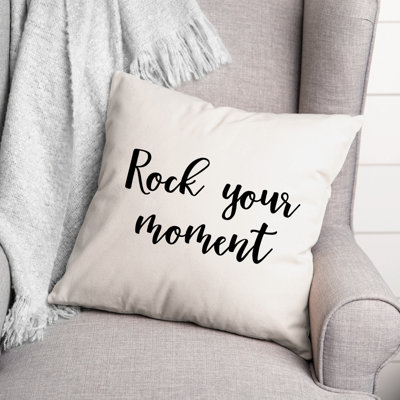 Coussin décoratif noir et blanc Rock Your Moment