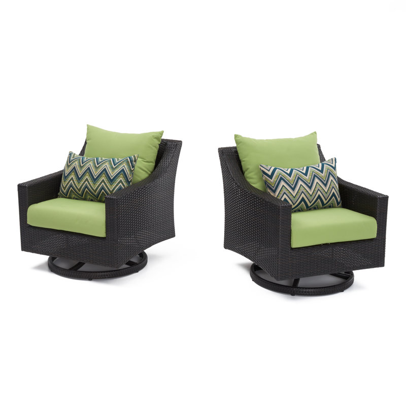 Fionnula Swivel Patio Chair With Sunbrella Cushion Covers, Gingko Green Sunbrella®