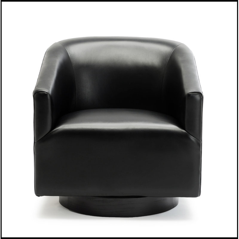 Chaise pivotante à base de bois, Noir