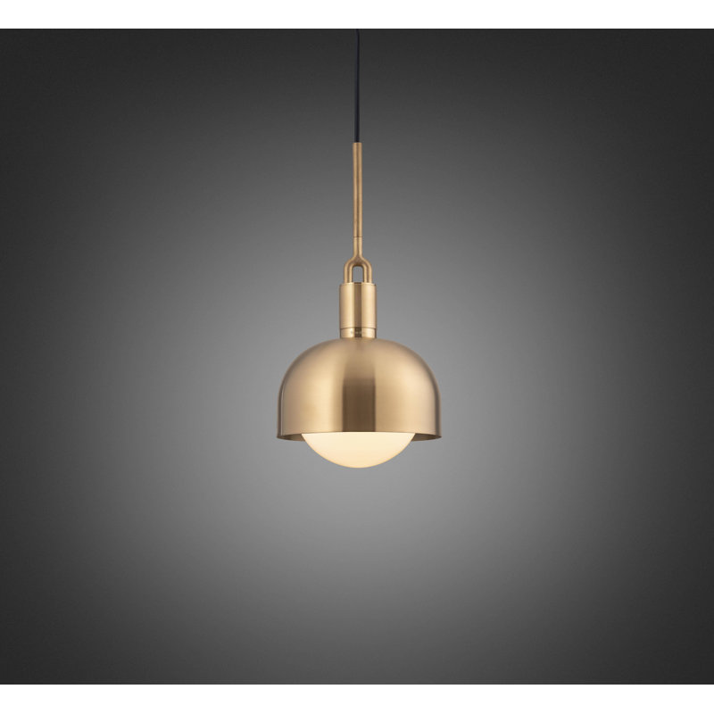 1 - Light Pendant, Opal/Brass