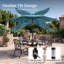 Parasol de terrasse inclinable en acier de 120 pouces (3 m) avec éclairage solaire à DEL-754969667