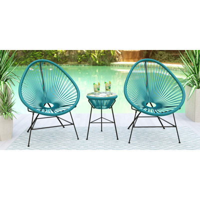 Chaise longue d'extérieur 3 pièces avec plateau en verre Chelsea-May Montara