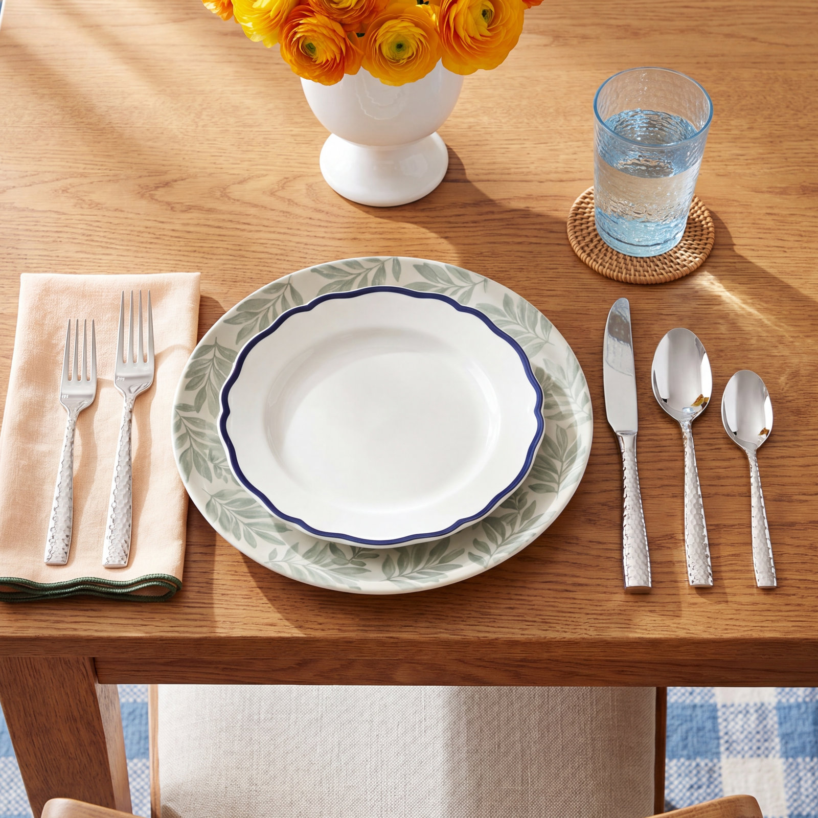 Lucca Faceted Flatware Set - Service for 1, Silver