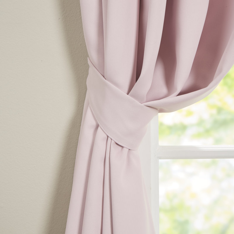 Scarsdale Solid Blackout Thermal Grommet Single Curtain Panel, Light Pink, 80" W x 84" L