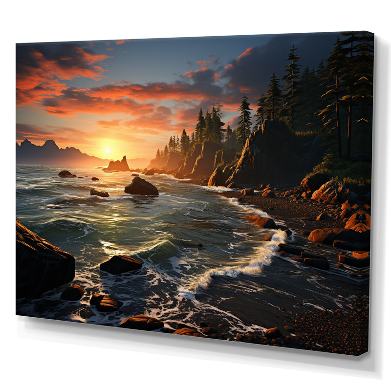 Reproduction d'art sur toile, "USA National Park" au coucher du soleil, H 30 po x l 40 po x P 1,5 po, Toile tendue
