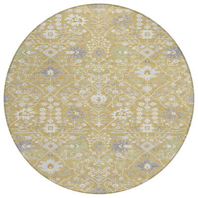 Elara Gold Washable Indoor-Outdoor Rug - 