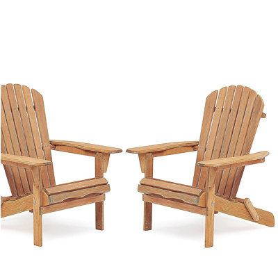 Ensemble de 2 chaises de patio en bois pliantes Adirondack pour le jardin, le jardin, la pelouse, la cour, la terrasse, le bord de la piscine, le foyer d'extérieur
