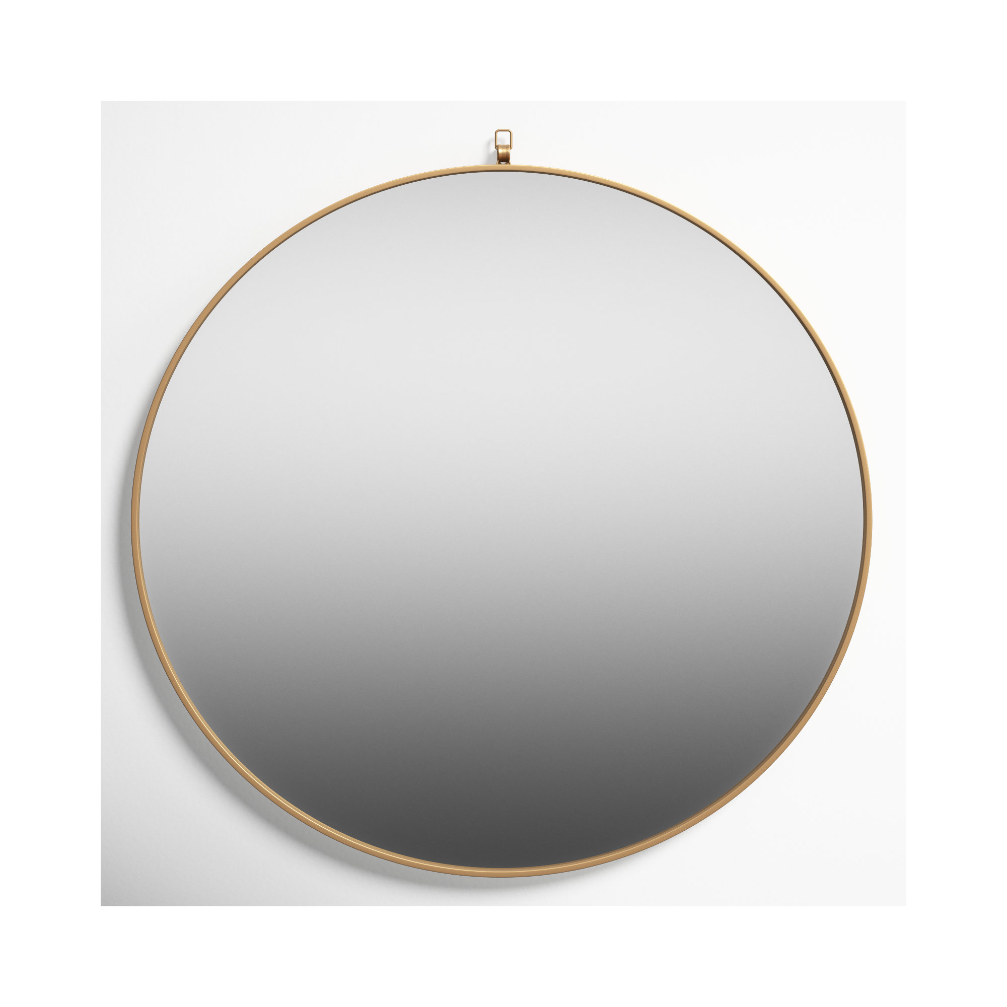 Cassie Metal/Manufactured Wood Round Wall Mirror, 32" x 32" , Brass