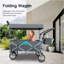 Chariot pliable à pousser et tirer avec auvent amovible
