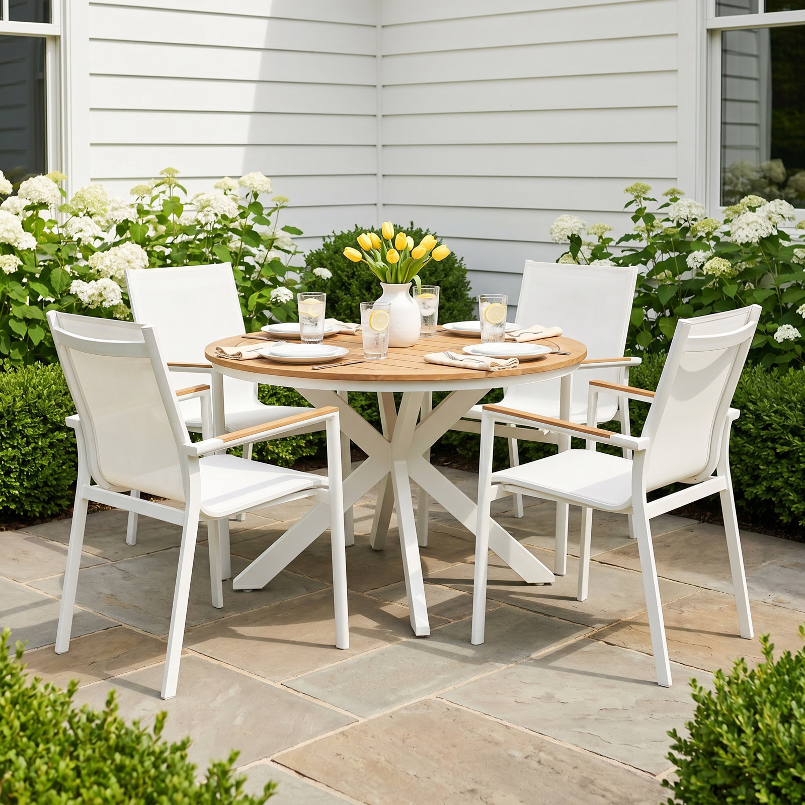 Enduro 47'' Round 4-Person Outdoor Dining Set
