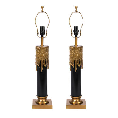Melted Candle Cylinder Base Table Lamp