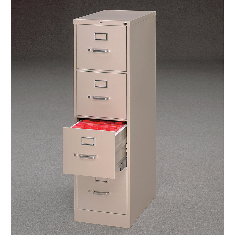 Putty 4-Drawer Lockable Vertical Filing Cabinet with Nylon Rollers