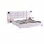 Lit plateforme tapissier hydraulique avec rangement en velours avec 2 tablettes, 2 lampes de lecture et port USB-1909468465