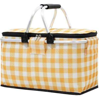 Insulated Picnic Basket Large Capacity Foldable Camping Storage Basket Suitable for Outdoor picnics