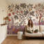 Papier peint blanc avec décoration murale rétro amovible botanique-960246985-960246990