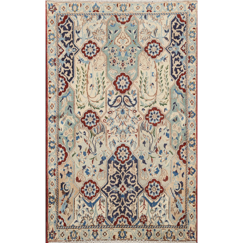 Tapis unique en laine noué à la main de style années 1950 de 2 pi 9 po x 4 pi 2 po Ufomba