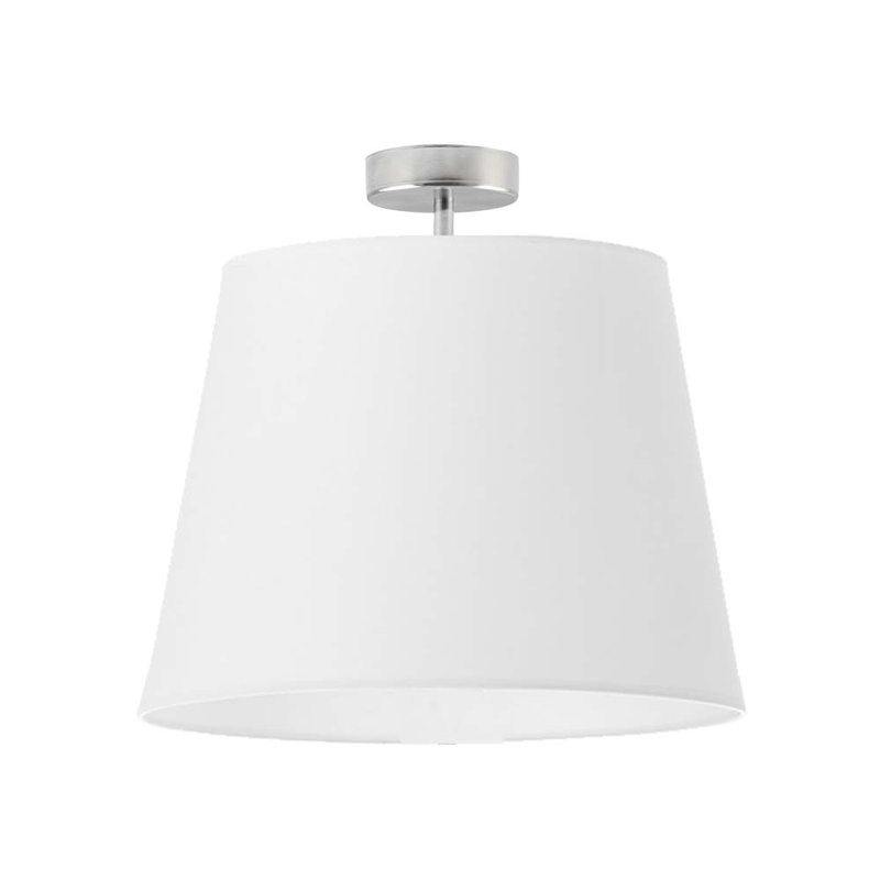 Deima Fabric Semi Flush Mount, Polished Silver, White