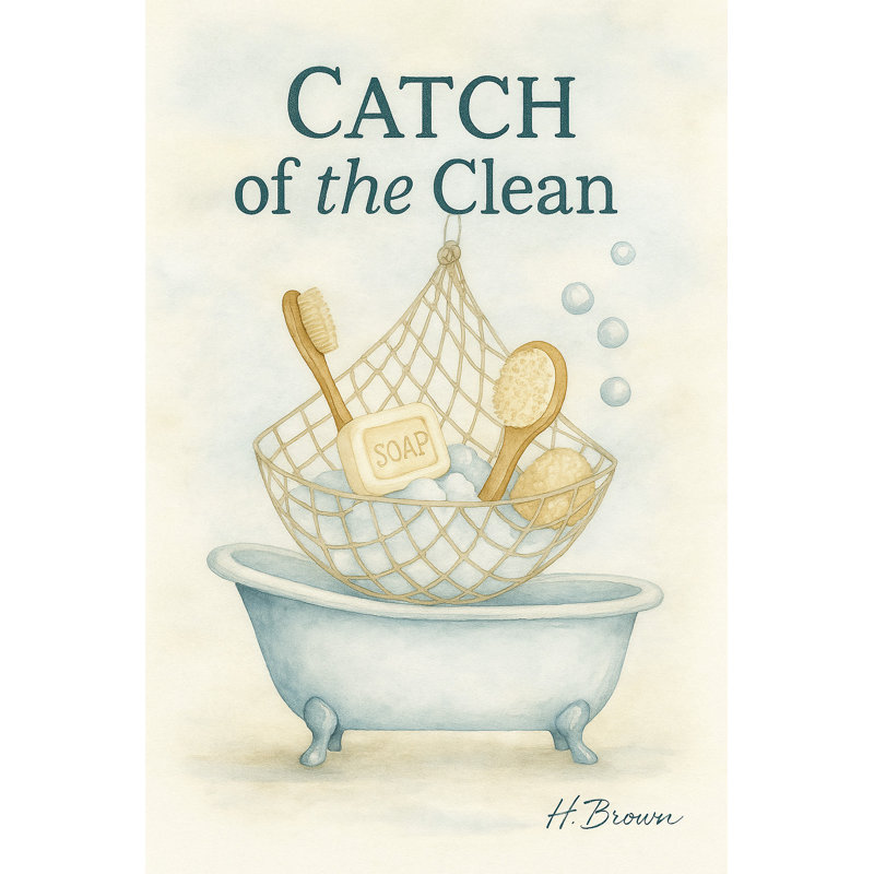 Catch of the Clean - Nautical Bath Humor, art mural sur toile