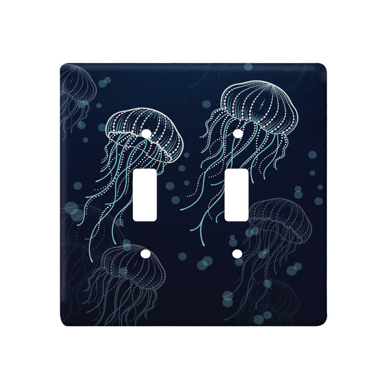 Navy Jellyfish Bloom Double Toggle Switchplate