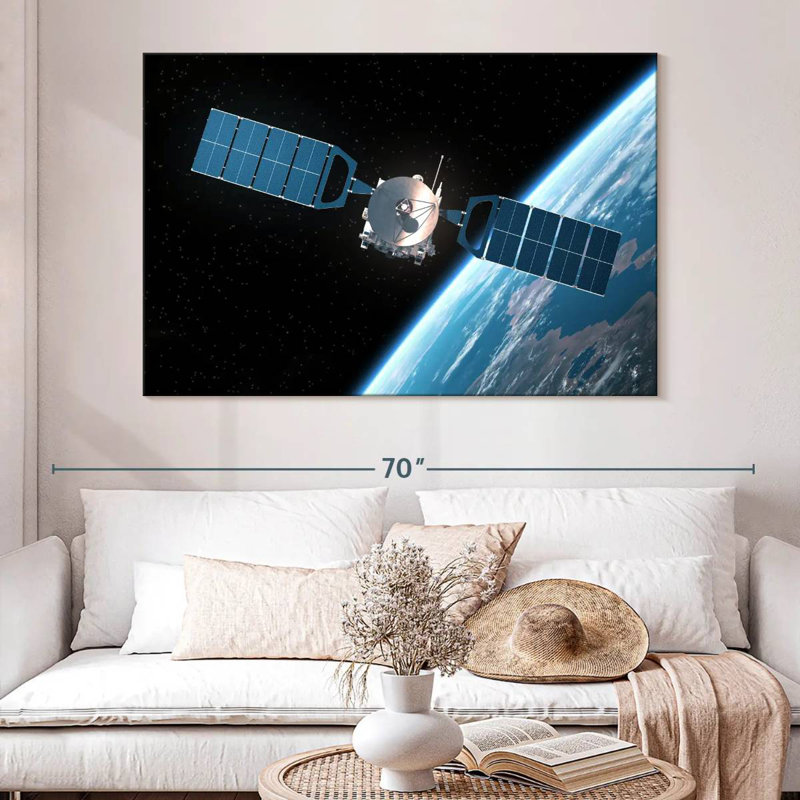 Oberle Satellite Orbiting Earth, 34" H x 51" W