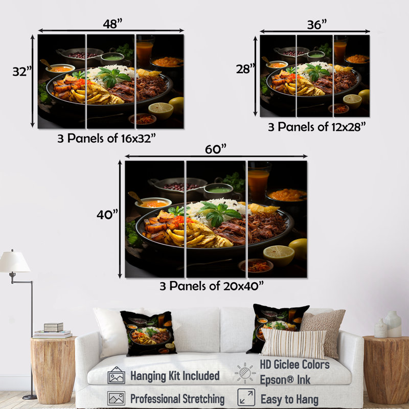 Aroma Cuban Food Impression IV - Cuba, ensemble d'art mural, H 40 po x l 60 po