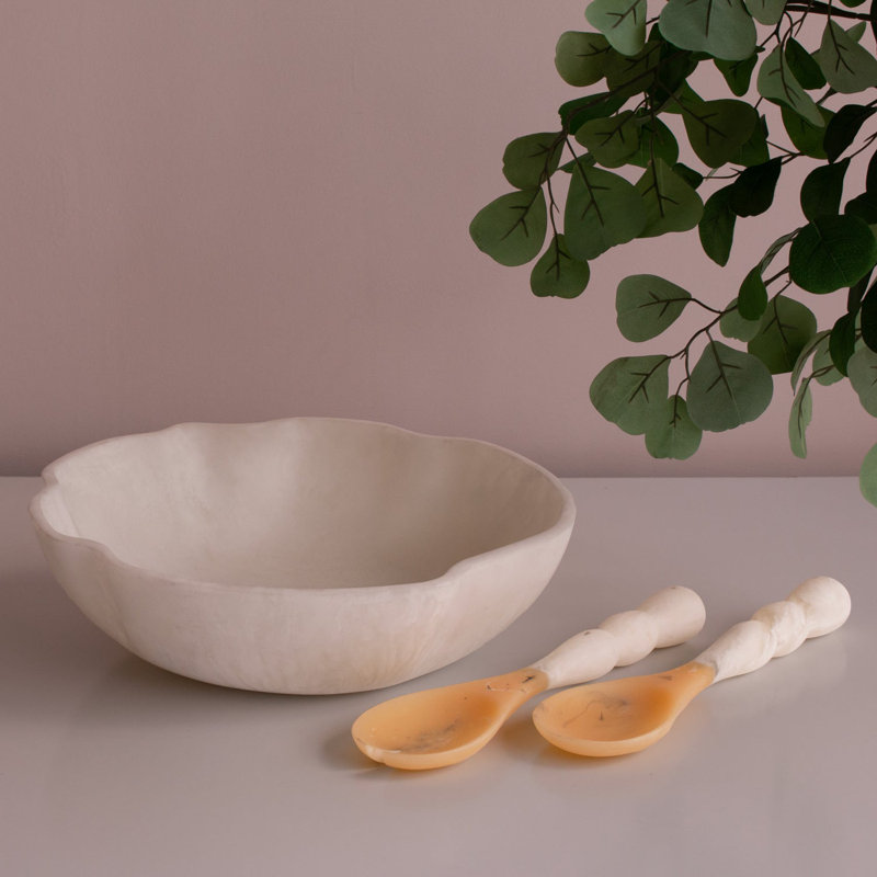 Resin Salad Servers, Coconut