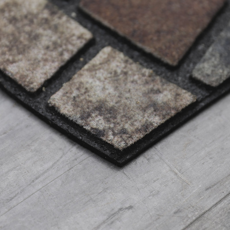 Andricka Geometric Tiled Medallion Recycled Rubber All Weather Outdoor Slice Door Mat