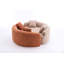 Canapé modulaire courbé en S en chenille: double profondeur (21,3 po et 26,8 po), rose corail, sans assemblage, compact pour les petits espaces, 400 lb, L 66,9 po