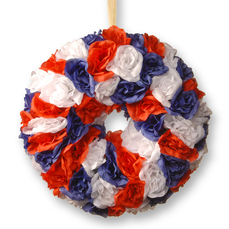 Couronne de roses patriotiques de 14 pouces