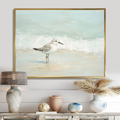 Sandpiper On The Beach II - Seagull Wall Art Living Room