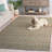 Natural Fiber 661 Flatweave Jute/Cotton Geometric Rug in Natural/Teal/Gray/Ivory-108597332