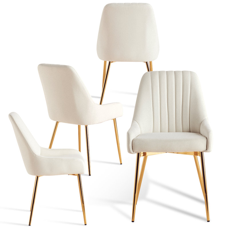 Chaise de salle à manger Maulsby, Blanc cassé / blanc, 4
