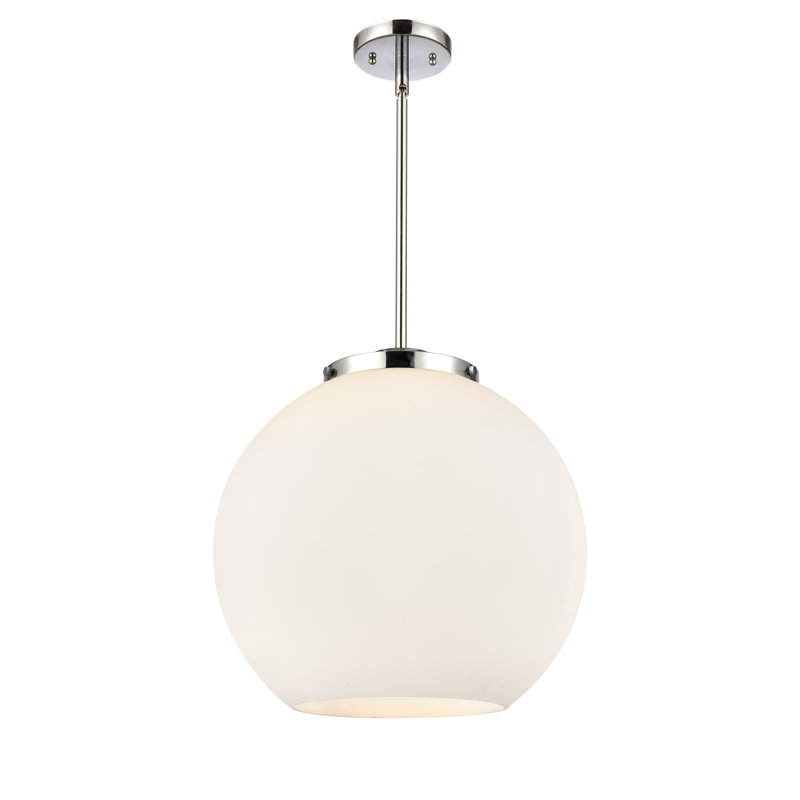 Ralph 3 - Light Pendant, 16.38" H x 15.75" W x 15.75" D, Polished Chrome, Matte White