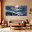 Birds Seagull Soaring Over Ocean Waves Under Sky, ensemble de 3 impressions sur toile-419921431