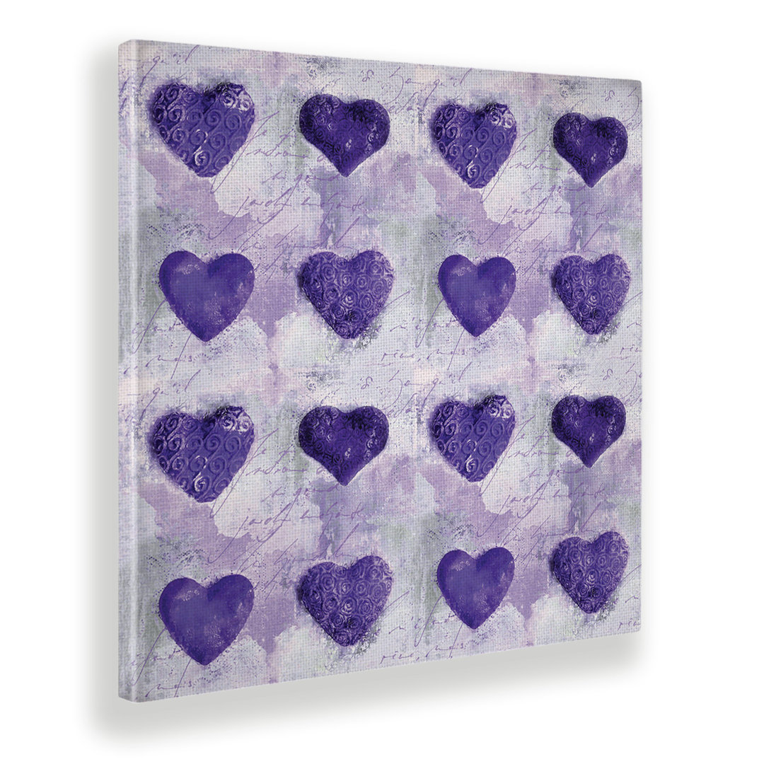 Leinwandbild Purple Hearts Sample von Andrea Haase