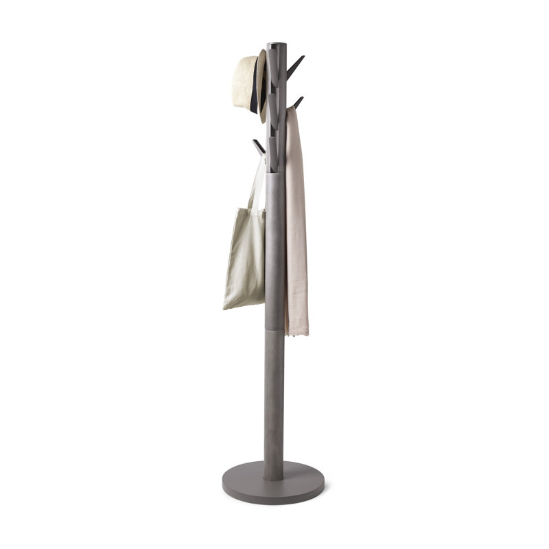 Freestanding 9 - Hook Coat Rack, Gray