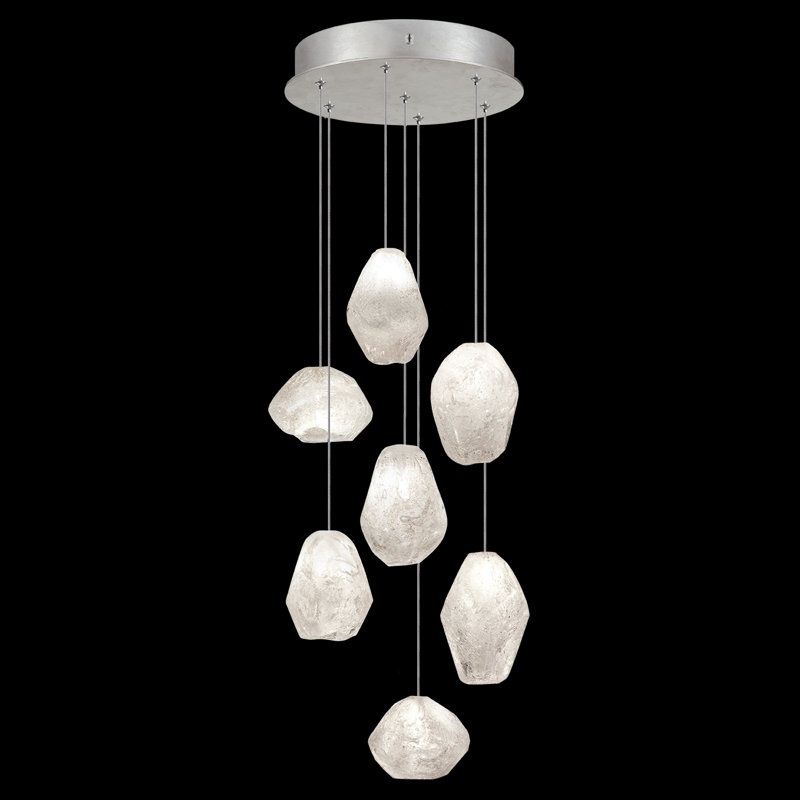 Luminaire suspendu rond 14 po Natural Inspirations, Argent