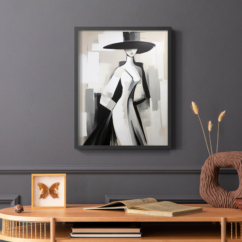 WOMEN Series CV III - reproduction encadrée de qualité supérieure - prête à être accrochée - aucun clou requis, Noir