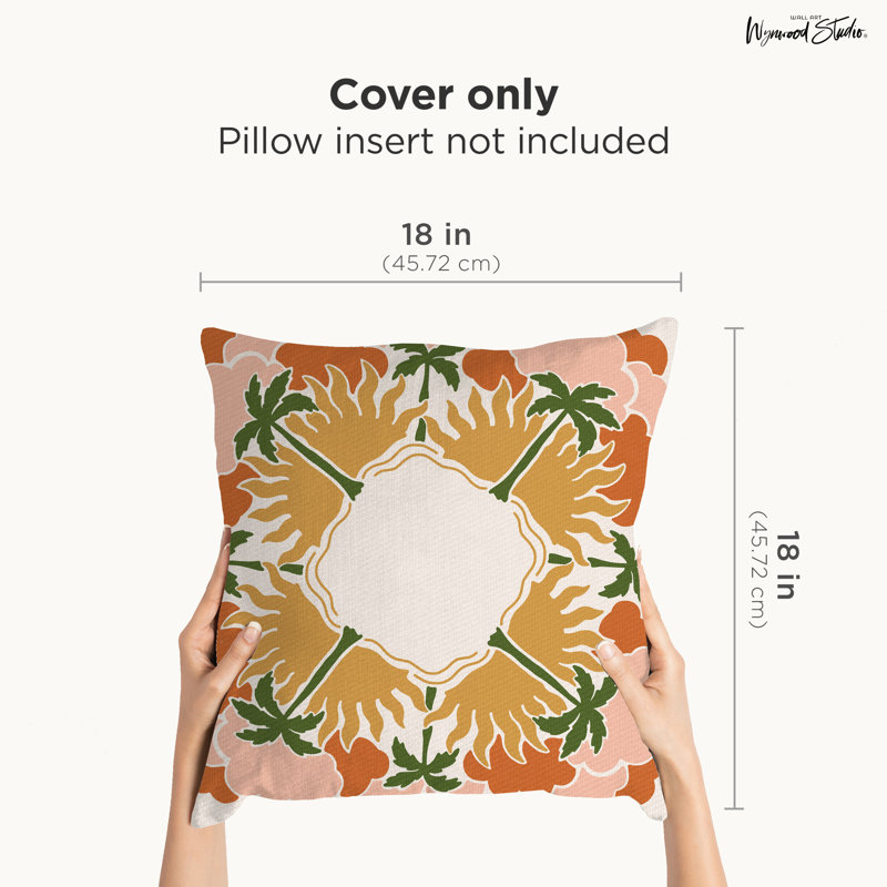 Housse de coussin floral en polyester