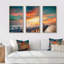 «Fascinating Sky and Wooden Bridge», reproduction de cadre flottant sur toile 3 pièces-10629664-40873790