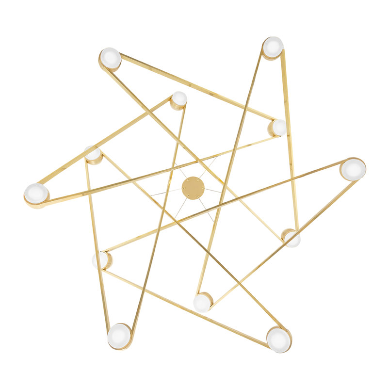Orbit 12 Light Chandelier, Aged Brass