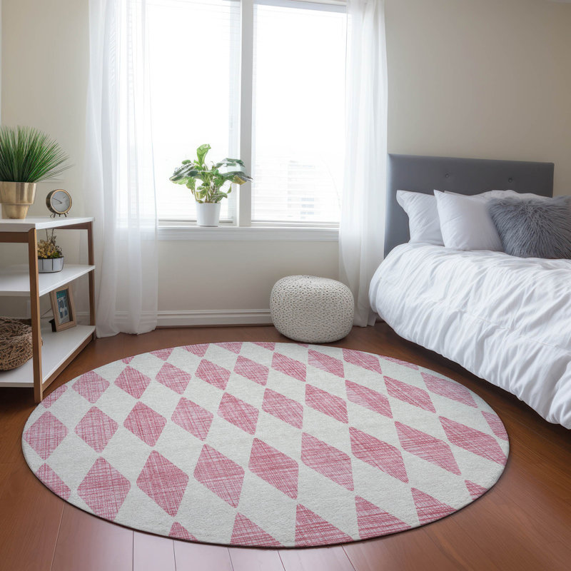Tapis intérieur / extérieur Loreen avec envers antidérapant, Rond 8 pi