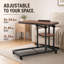 Table d'appoint en forme de C, réglable en hauteur (80 cm), avec roulettes et plateau inclinable.