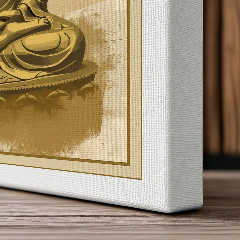 Buddha in Repose Japandi - Wrapped Canvas, 18x12 - 45.7 x 30.5 cm, White Border