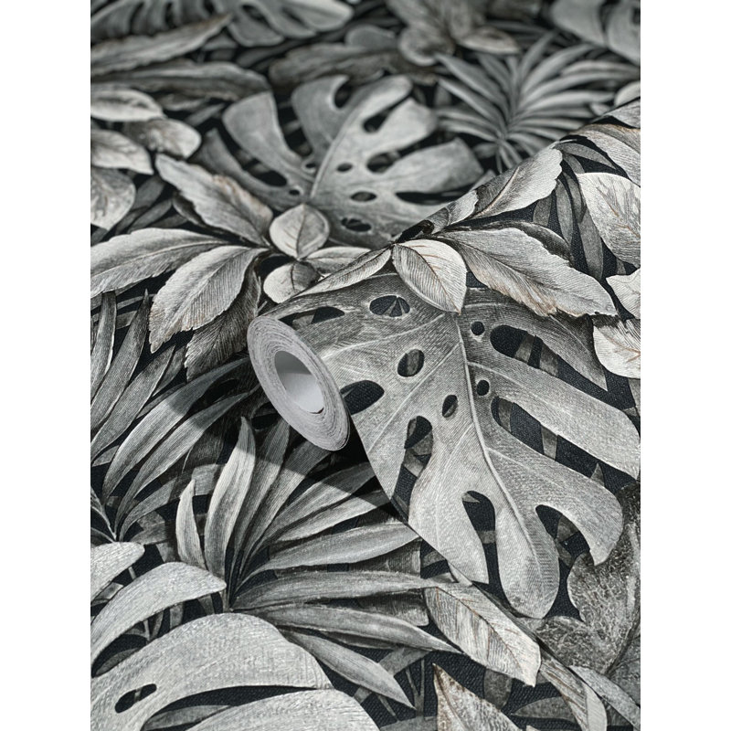 Rouleau de papier peint texturé L 33 pi x l 21 po Kerynie, Brun / gris / argent