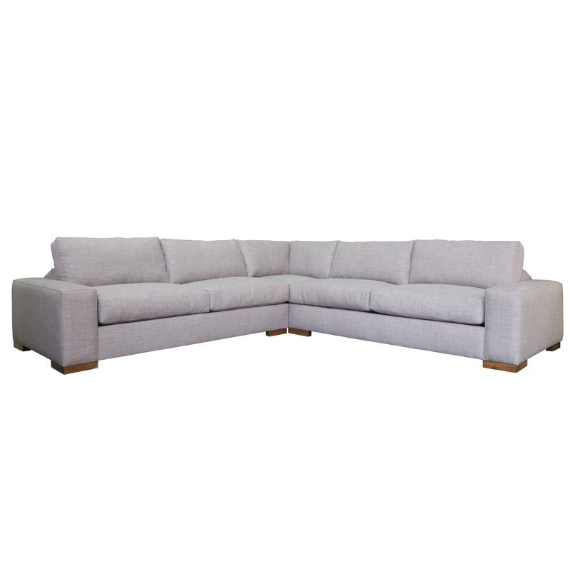 Brann Upholstered L-Shaped Sectional Symmetrical, Walnut, Hamstead Dove