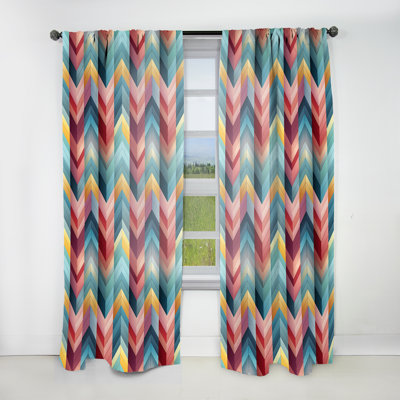 Motif à chevrons architectural - Splendor Chevron - Rideau obscurcissant - 1 panneau