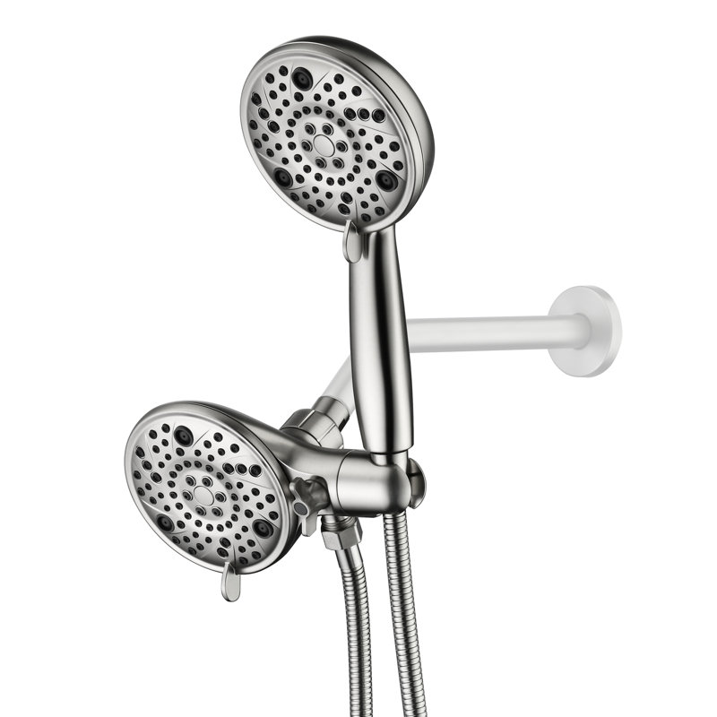 Sumerain High Pressure 3-way Rainfall Combo For Couple With Stainless Steel Hose, Dual 8 Spray Settings Shower Head And Hand Held Shower Separately Or Together