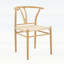Fauteuil de style médiéval en Y pour salle à manger, siège tissé avec motif en corde, ensemble de 2-583532298