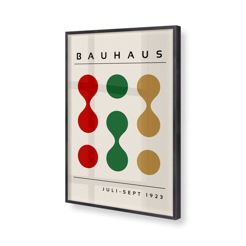 Formes du Bauhaus réinventées, H 37,25 po x l 25,25 po, Cadre simple en zinc patiné